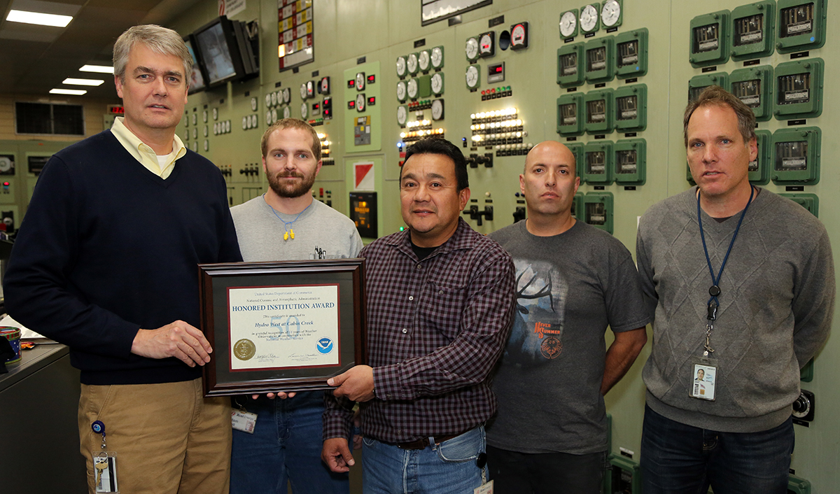 Xcel's Cabin Creek Facility receives its Honored Institution Award for 50 Years of Service
